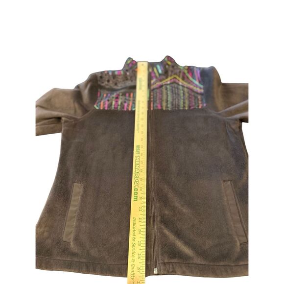 Fila Sport Soft Fleece Jacket Gray Full Zip Up Colorful Size L - Picture 6 of 13